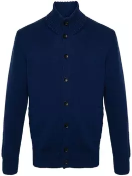 Zanone кардиган в рубчик, синий