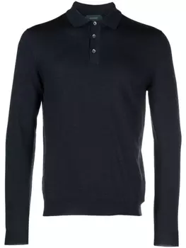 Zanone меланжевая рубашка поло, синий