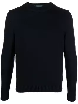 Zanone пуловер с круглым вырезом, синий