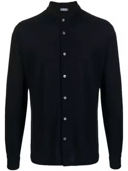 Zanone рубашка на пуговицах, синий