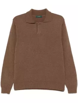 Zanone рубашка поло из вирджинской шерсти, коричневый