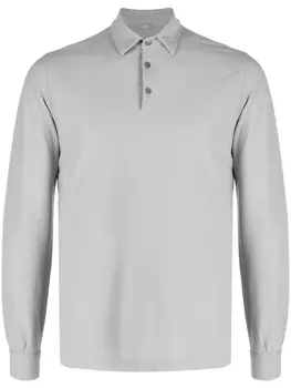 Zanone рубашка поло с длинными рукавами, серый