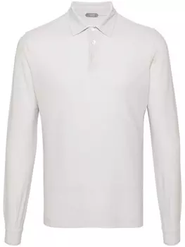 Zanone рубашка поло с длинными рукавами, серый