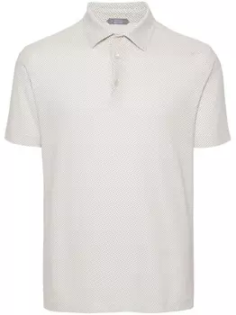 Zanone рубашка поло с геометричным принтом, зеленый