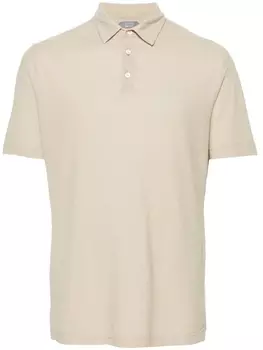 Zanone рубашка поло с короткими рукавами, нейтральный цвет