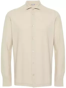 Zanone рубашка с длинными рукавами, нейтральный цвет
