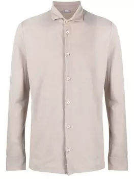 Zanone рубашка узкого кроя, нейтральный цвет