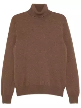 Zanone свитер с высоким воротником, коричневый
