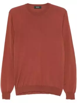 Zanone свитер тонкой вязки, красный