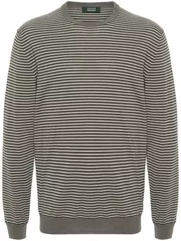 Zanone свитер в полоску, зеленый