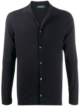 Zanone трикотажная рубашка Flexwool, синий