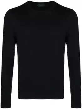 Zanone waffle-knit virgin-wool jumper, синий