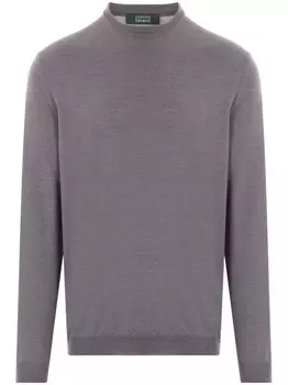 Zanone вязаный джемпер с круглым вырезом, серый