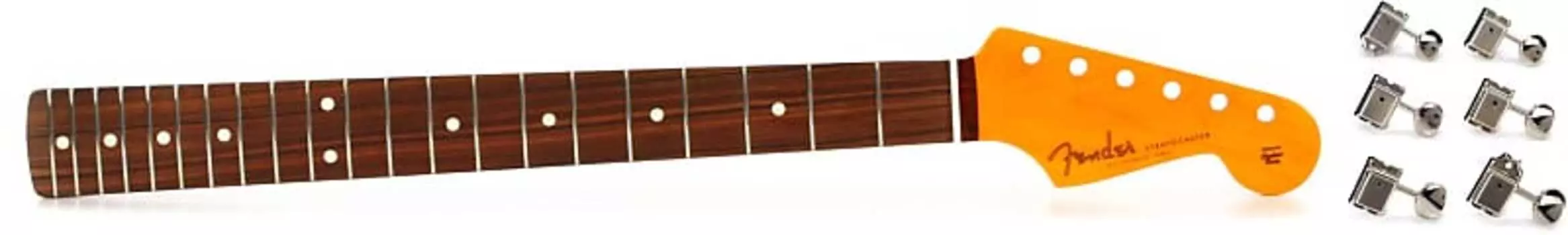 Запасной гриф Fender Classic '60s Stratocaster — комплект накладки на гриф Pau Ferro с набором тюнинговых машин Fender American Vintage Stratocaster-Telecaster — никель 0992040000=1 0992213921=1