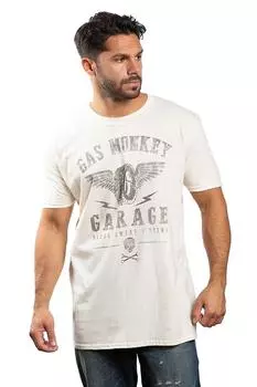 Запчасти и услуги Хлопковая футболка Gas Monkey, бежевый