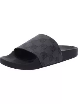 Запечатанные женские шлепанцы для бассейна из искусственной кожи Steve Madden, цвет black multi