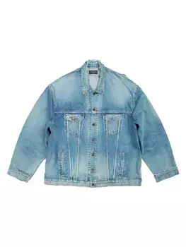 Заплатанная разрушенная куртка Balenciaga, синий