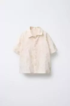 Заплатанная рубашка ZARA, экрю