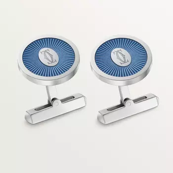 Запонки Cartier Boutons de manchette Double C de Cartier, цельное серебро