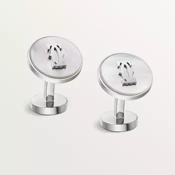 Запонки Cartier Boutons de manchette Double C De Cartier nacre, цельное серебро