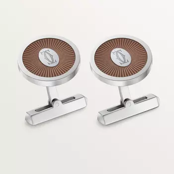Запонки Cartier Boutons de manchette Double C de Cartier, цельное серебро