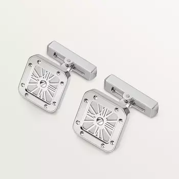 Запонки Cartier Boutons de manchettes Santos de Cartier, цельное серебро
