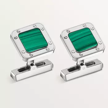 Запонки Cartier Boutons de manchettes Santos de Cartier, цельное серебро
