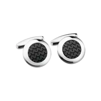 Запонки Chopard Classic Racing cufflinks - Нержавеющая сталь - черная резина