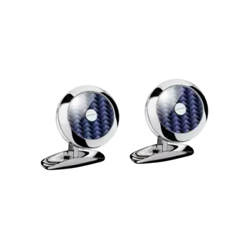 Запонки Chopard Classic Racing cufflinks - Нержавеющая сталь - синее углеродное волокно