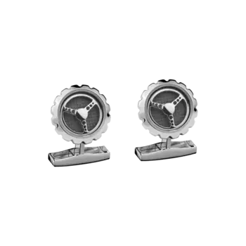 Запонки Chopard Classic Racing cufflinks - Серая инкрустация - серебристый металл