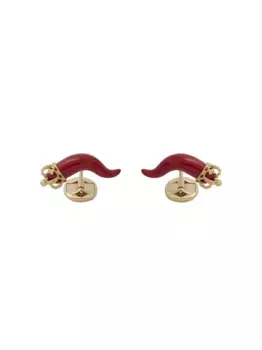Запонки Good Luck из желтого золота с рубинами DOLCE & GABBANA, золотой