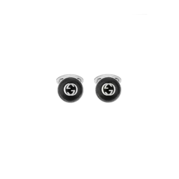 Запонки Gucci из серебра с ониксом