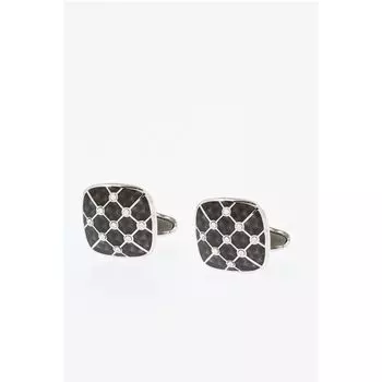 Запонки из эмалированной латуни с кристаллами Swarovski Corneliani, черный