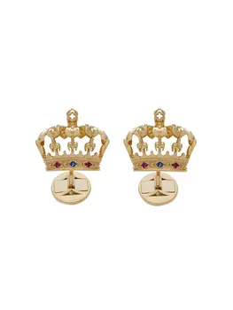 Запонки из желтого золота в форме короны Dolce & Gabbana, золотой
