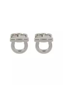 Запонки с декором Gancini Ferragamo, серебяный