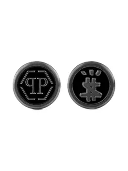 Запонки с гравировкой логотипа Philipp Plein, серый