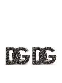 Запонки с логотипом и кристаллами DOLCE & GABBANA, черный