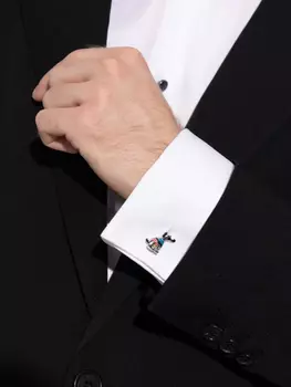 Запонки Stripe Jumper Dog Paul Smith, серебряный