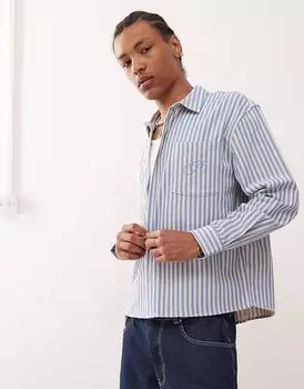 Запрещенная полосатая рубашка для отпуска синего цвета Prohibited