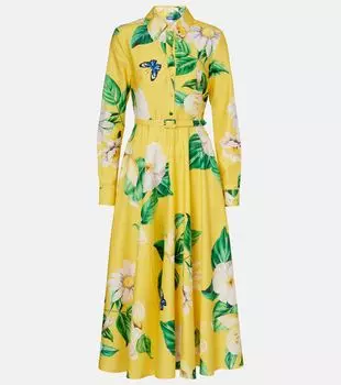 Zara цветочное хлопковое платье-рубашка Leo Lin, Joie Print In Sunshine