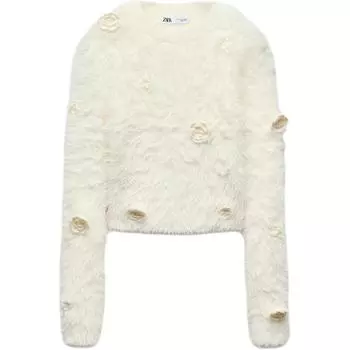 ZARA Джемпер женский бежевый