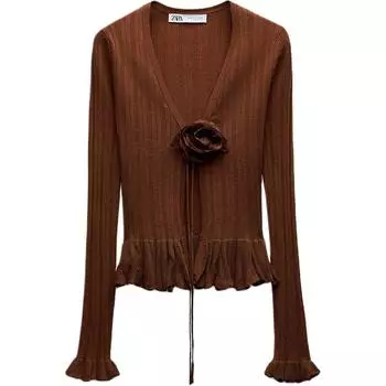 ZARA Джемпер женский коричневый