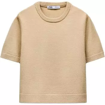 ZARA Футболка женская бежевая