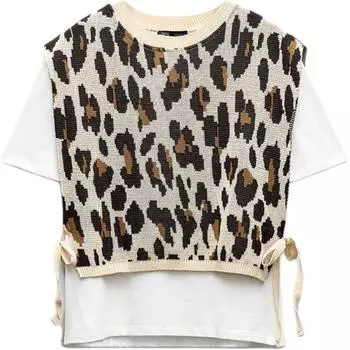 ZARA Футболка женская с леопардовым принтом