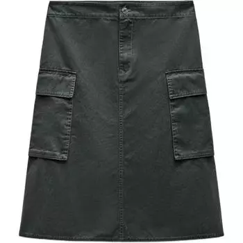 ZARA Короткая юбка-карго женская Trf Cargo Light Khaki