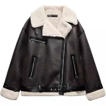 ZARA Куртка женская, темно-коричневая