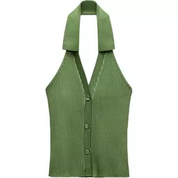 ZARA Майка женская зеленые