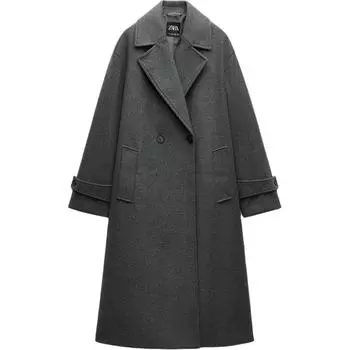 ZARA Пальто Женское Серое