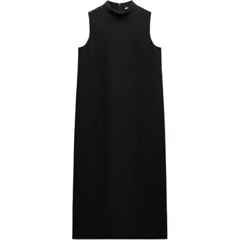 ZARA Платье без рукавов серии ZW, женское, черное