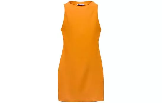 ZARA Платье без рукавов женское в полоску/оранжевое